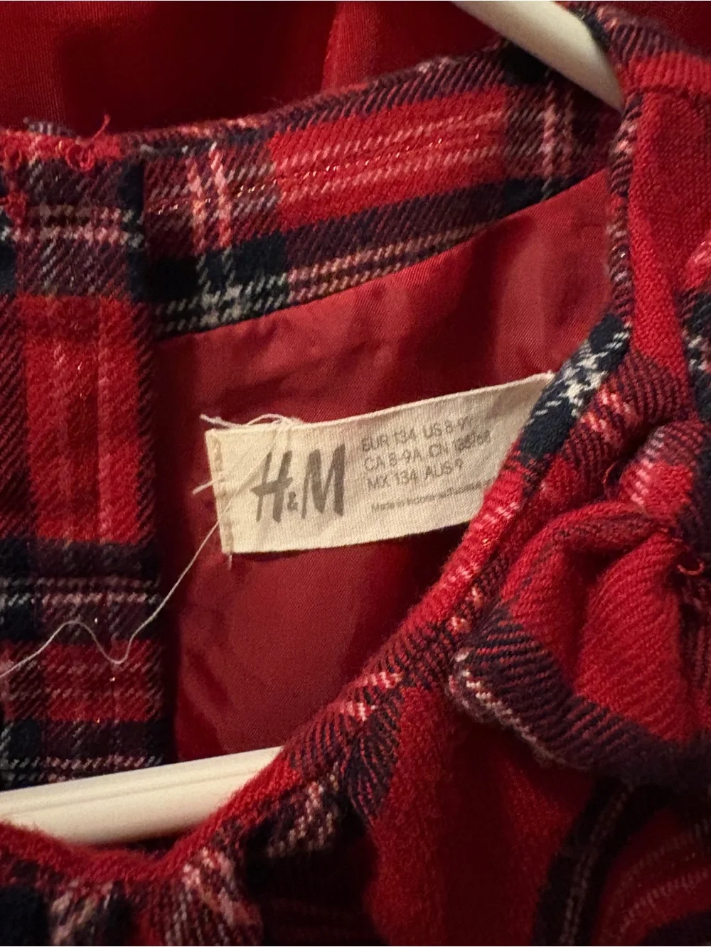 H&M Red Sparkle Tulle Costume Dress and Plaid Christmas Dress bundle